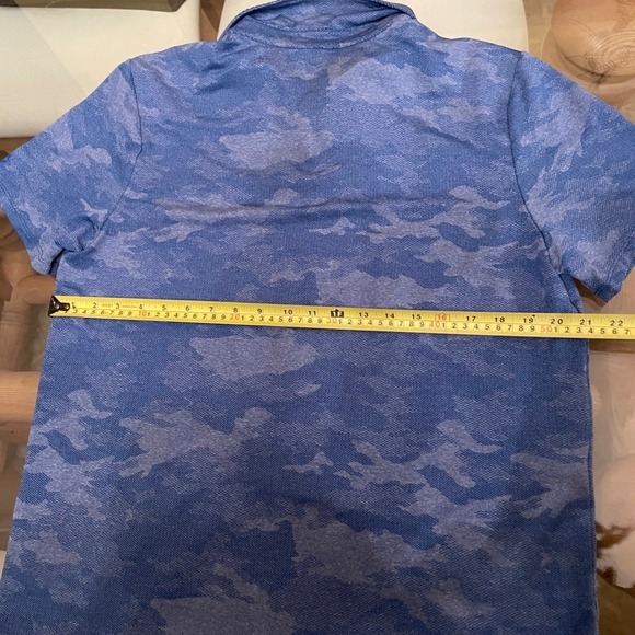 All in Motion Golf Polo Shirt Mens Large Blue Camo Moisture Wicking Athletic - Picture 5 of 5